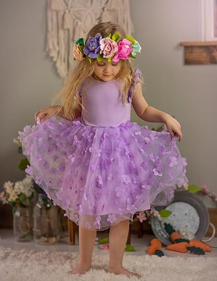 Zdluxco Arshiner Toddler Tutu Dress Little Girls Fluffy Summer Dresses Casual Party Tulle Sundress for Kids 2-6Y