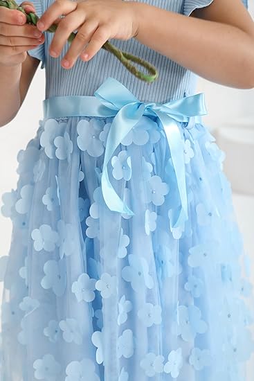 Zdluxco Toddler Girl Tulle Dress Summer Ruffle Sleeveless Baby Girl Fashion Casual Dresses 1-6Y