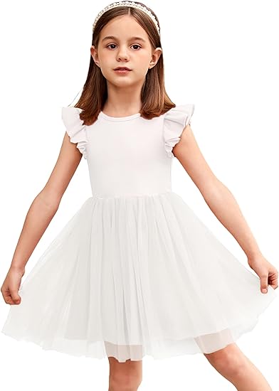 Zdluxco Arshiner Toddler Tutu Dress Little Girls Fluffy Summer Dresses Casual Party Tulle Sundress for Kids 2-6Y