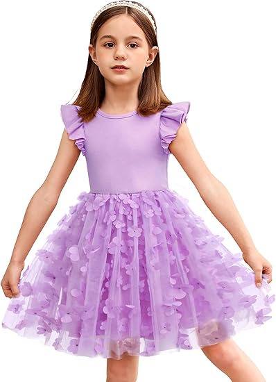 Zdluxco Arshiner Toddler Tutu Dress Little Girls Fluffy Summer Dresses Casual Party Tulle Sundress for Kids 2-6Y