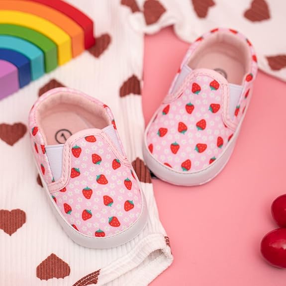 Zdluxco Morbido Infant Baby Boys Girls Canvas Sneaker Toddler Slip On Anti Skid Newborn First Walkers Candy Shoes for 0-18 Months