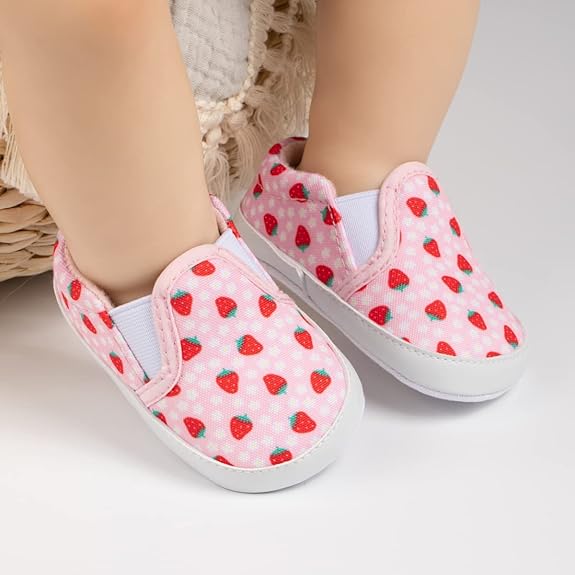 Zdluxco Morbido Infant Baby Boys Girls Canvas Sneaker Toddler Slip On Anti Skid Newborn First Walkers Candy Shoes for 0-18 Months