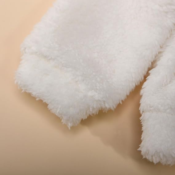 Zdluxco ROMPERINBOX Baby Girl Hoodie With Large Bow Fuzzy Hooded Sweatshirt Long Sleeve Pullover Fall Winter Outfits