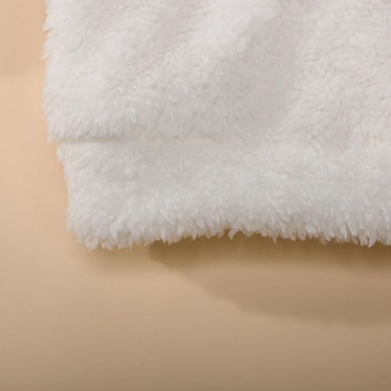 Zdluxco ROMPERINBOX Baby Girl Hoodie With Large Bow Fuzzy Hooded Sweatshirt Long Sleeve Pullover Fall Winter Outfits