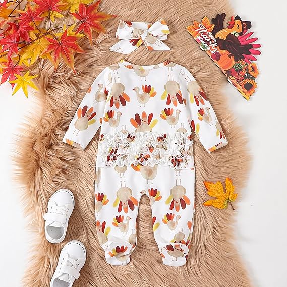 Zdluxco Halloween Newborn Baby Girl Clothes Infant Long Sleeve Romper Jumpsuit Bodysuit Christmas Outfits