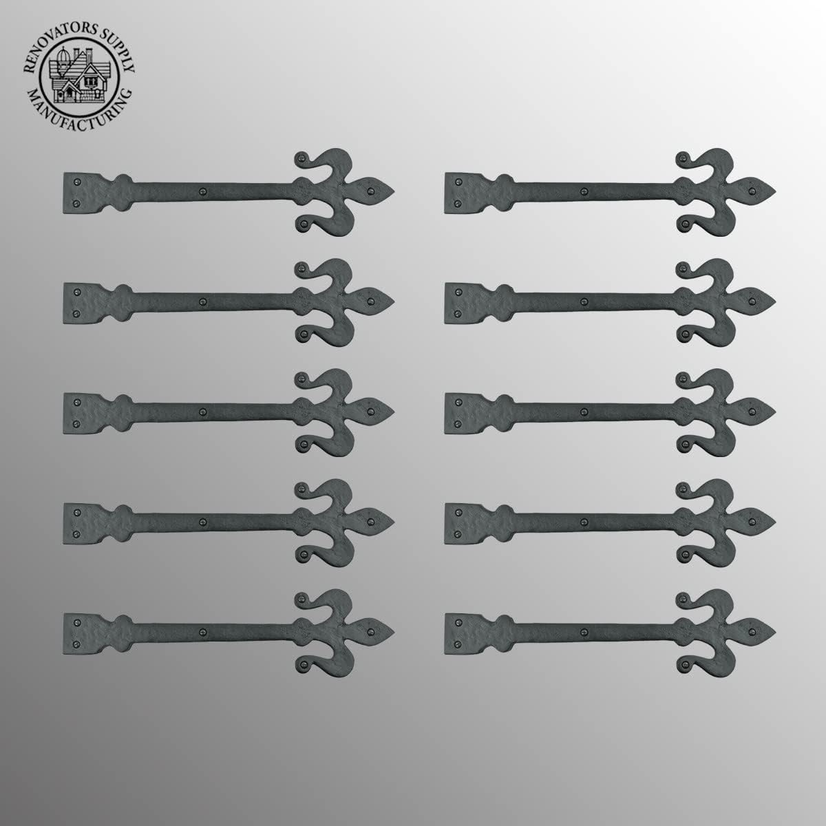 Wrought Iron Dummy Strap Door Hinge Fleur De Lis 16