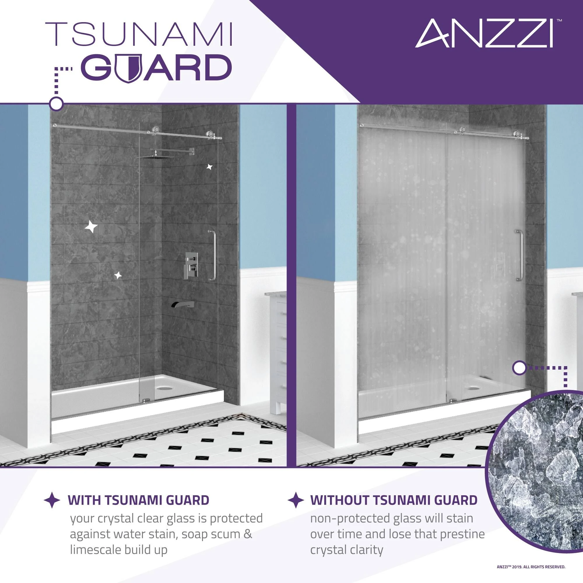 Don Series 60 in. x 62 in. Frameless Sliding Tub Door in Matte Black - Anzzi - SD-AZ17-01MB