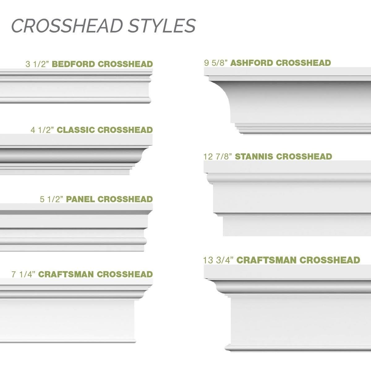 Ekena Millwork CRH06X73 73x22 Bottom Width x 76 1/2x22 Top Width x 6x22H x 1x22P Traditional Crosshead