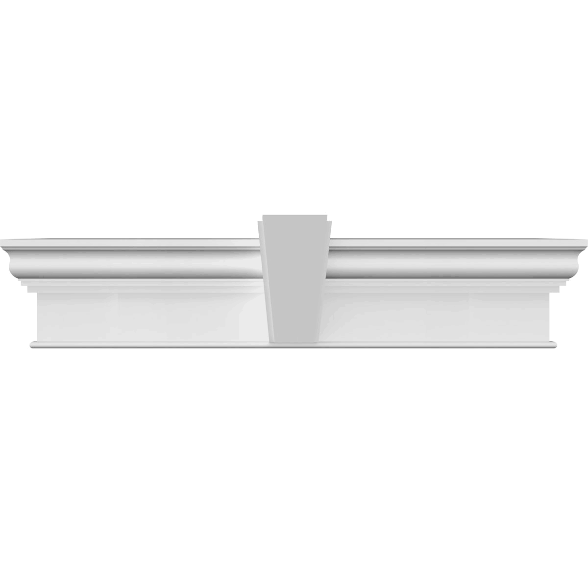 Ekena Millwork CRH12X46KA 46x22 Bottom Width x 54 1/2x22 Top Width x 12x22H x 1 1/4x22P Craftsman Crosshead w/ Deco Keystone