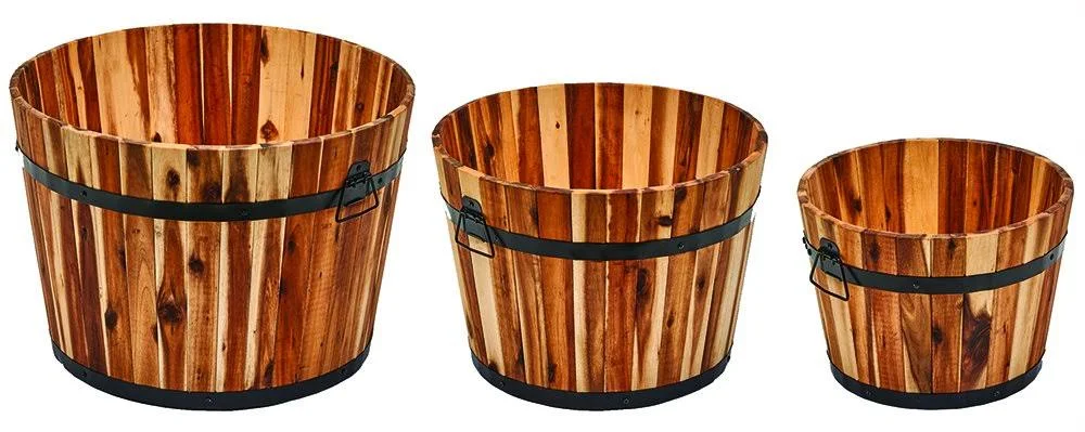 Worth Imports 13 x 18 in. Brown Wood Bucket Barrel