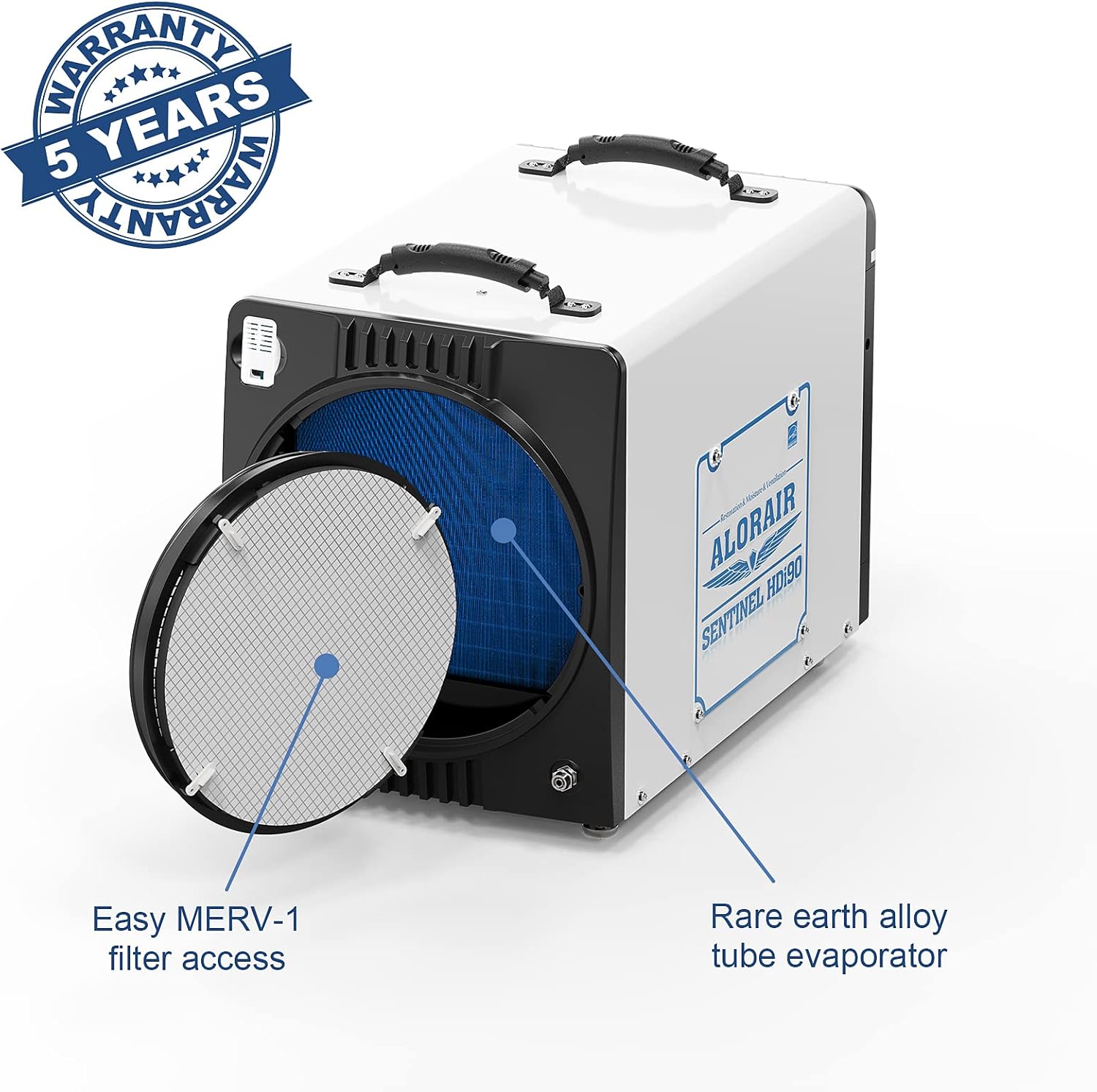 AlorAir Duct-able Version Basement/Crawl Space Dehumidifiers 198 PPD Commercial Industrial Dehumidifier with Pump & Drain Hose, Energy Star Listed, Auto Defrosting, 5 Years Warranty, Whole Homes