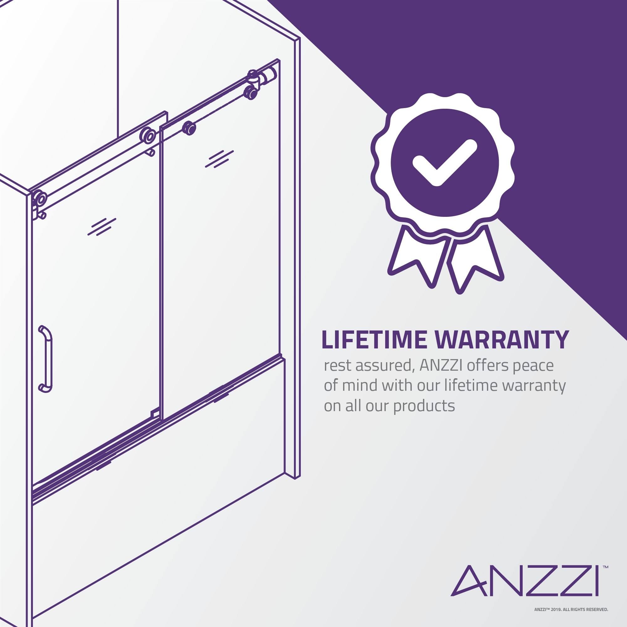 Don Series 60 in. x 62 in. Frameless Sliding Tub Door in Matte Black - Anzzi - SD-AZ17-01MB