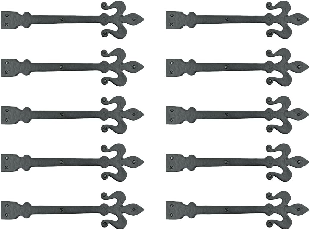 Wrought Iron Dummy Strap Door Hinge Fleur De Lis 16
