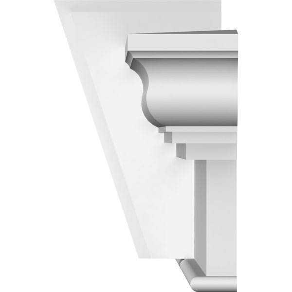 Ekena Millwork CRH12X46KA 46x22 Bottom Width x 54 1/2x22 Top Width x 12x22H x 1 1/4x22P Craftsman Crosshead w/ Deco Keystone