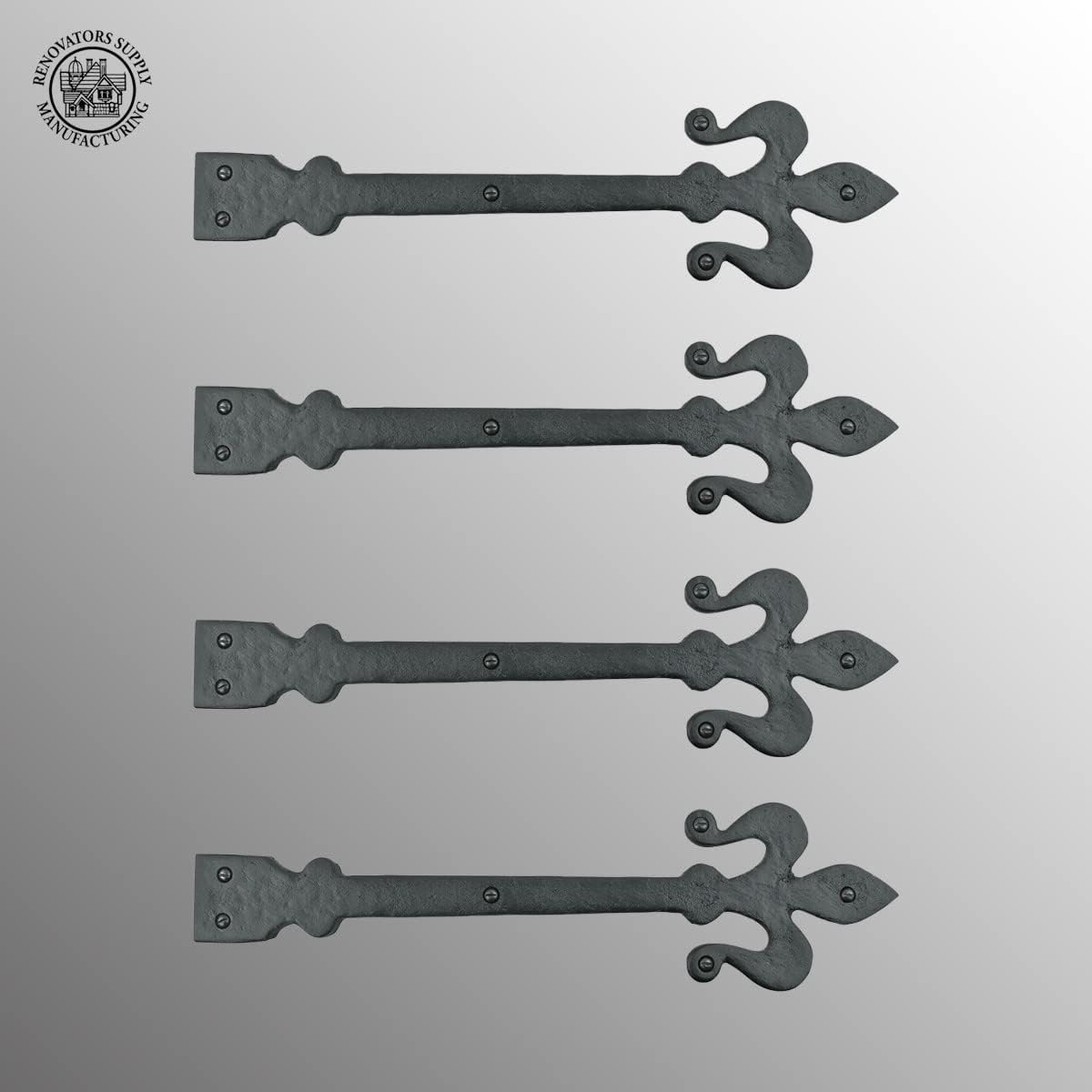 Wrought Iron Dummy Strap Door Hinge Fleur De Lis 16