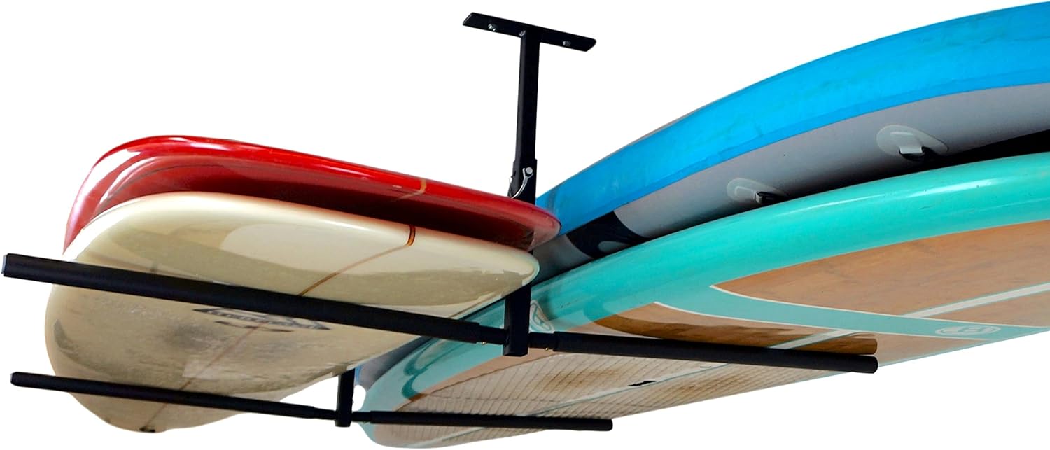 StoreYourBoard Double SUP & Surf Ceiling Storage Rack, Hi Port 2 Overhead Hanger Mount, Home & Garage