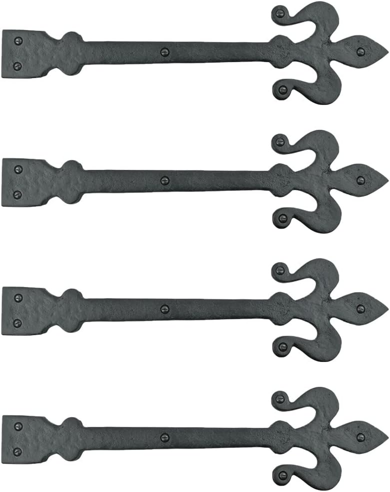 Wrought Iron Dummy Strap Door Hinge Fleur De Lis 16