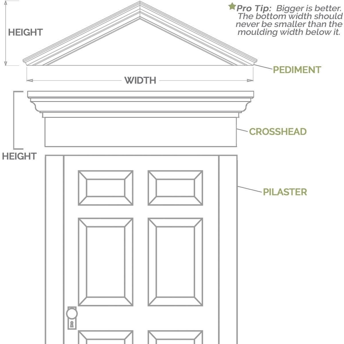 Ekena Millwork CRH06X73 73x22 Bottom Width x 76 1/2x22 Top Width x 6x22H x 1x22P Traditional Crosshead