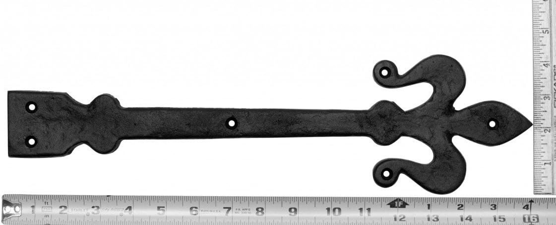 Wrought Iron Dummy Strap Door Hinge Fleur De Lis 16