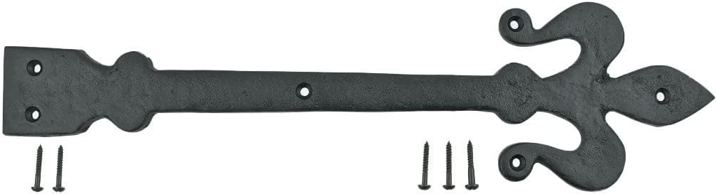 Wrought Iron Dummy Strap Door Hinge Fleur De Lis 16