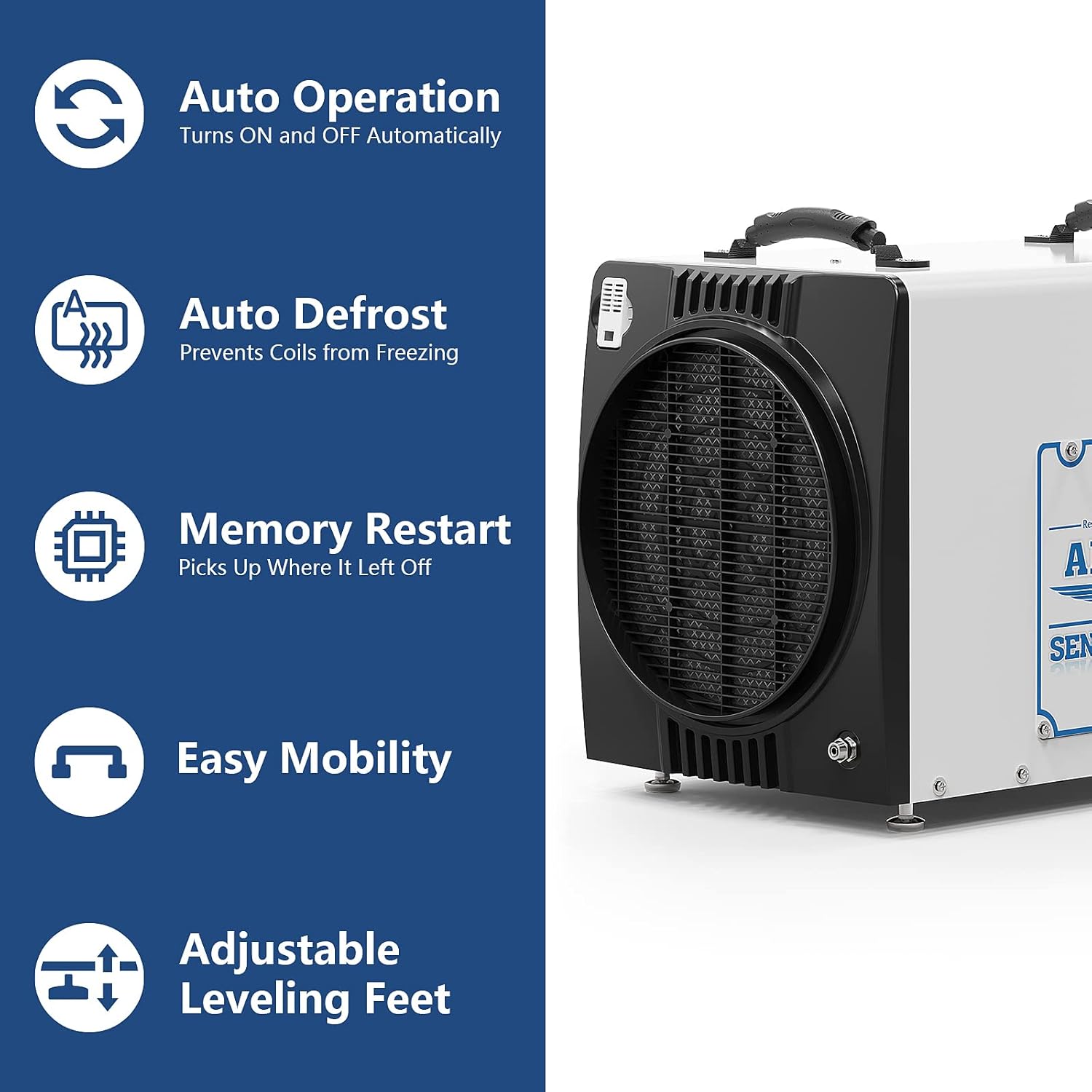 AlorAir Duct-able Version Basement/Crawl Space Dehumidifiers 198 PPD Commercial Industrial Dehumidifier with Pump & Drain Hose, Energy Star Listed, Auto Defrosting, 5 Years Warranty, Whole Homes