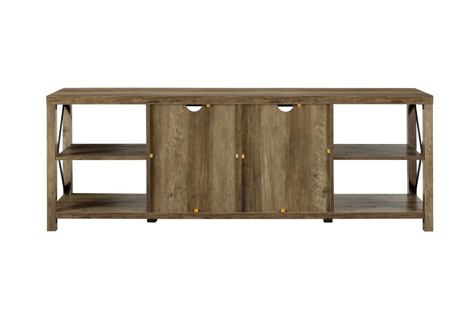 Walker Edison 70x22 Farmhouse Metal x TV Stand - Grey Wash