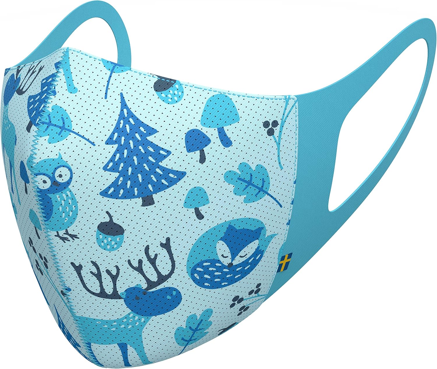AIRINUM Lite Air Mask, Reusable Face Mask with 5-Layer Filter for Men, Women and Kids | Fashion Cover Washable Cloth Face Mask with 2 Filters (S, Aurora Blue)