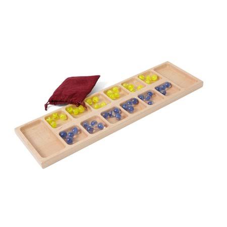 Amish-Made Maple-Wood Mancala Board Game, Size: 5.5, Black