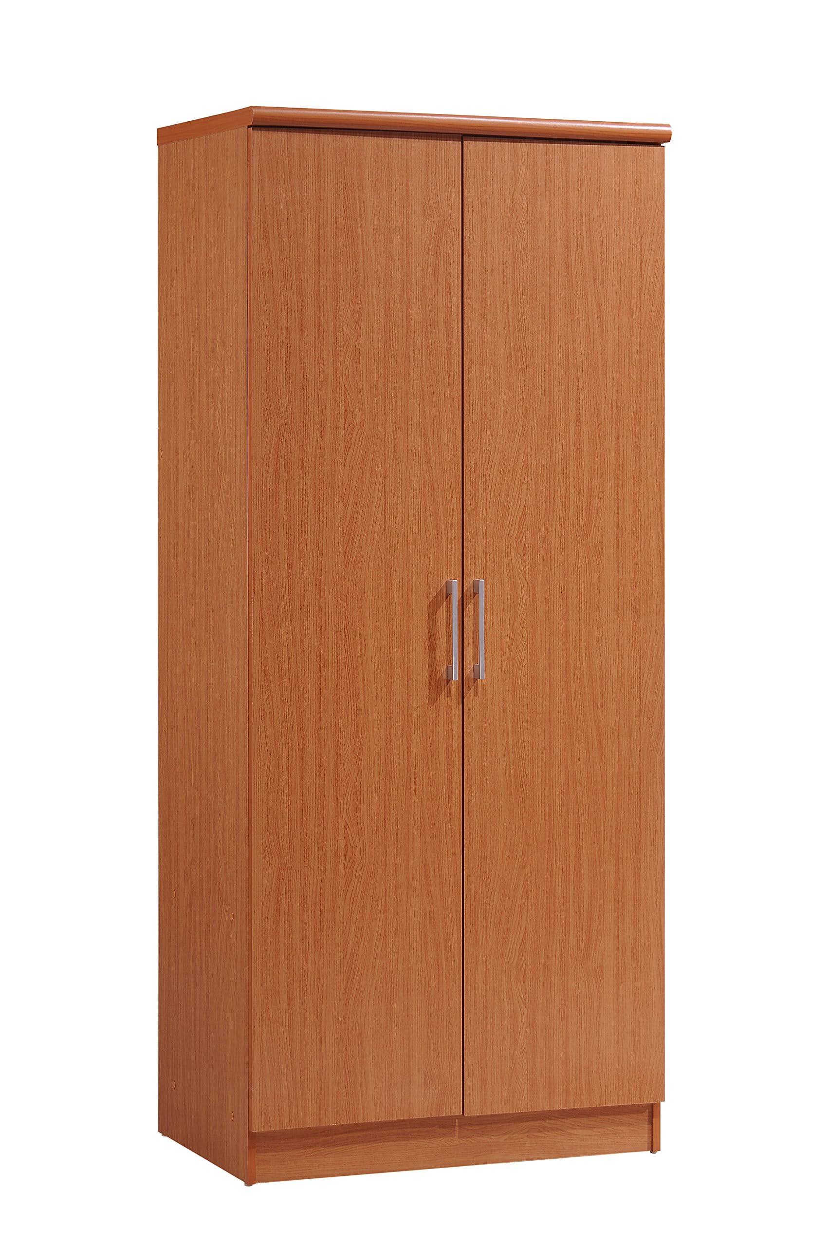 Hodedah 2-Door Cherry Armoire with Shelves, Red