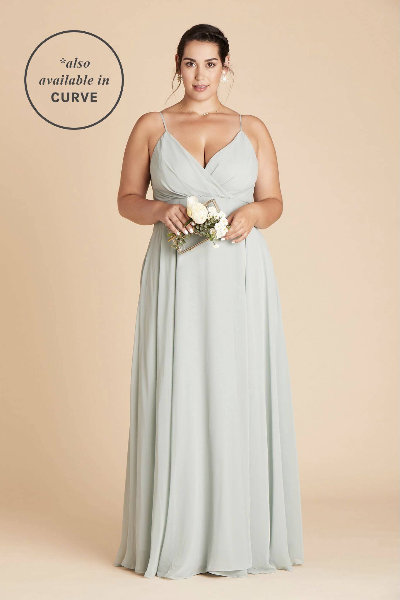 Birdy Grey Kaia Chiffon Bridesmaid Dress in Sage M / Sage