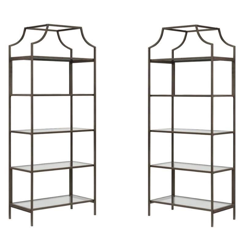Home Square 2 Piece Bookcase Set in Bronze