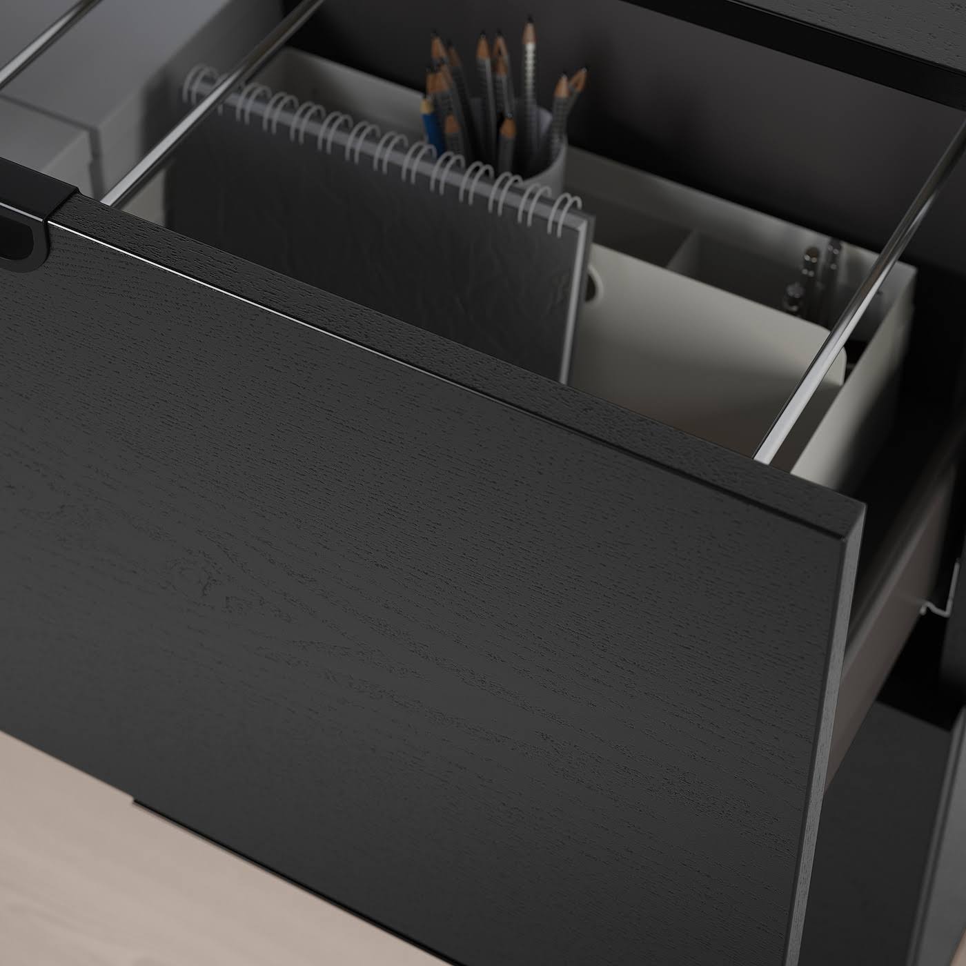 IKEA - Galant Drawer unit/drop File Storage, Black Stained Ash Veneer, 31 1/2x31 1/2