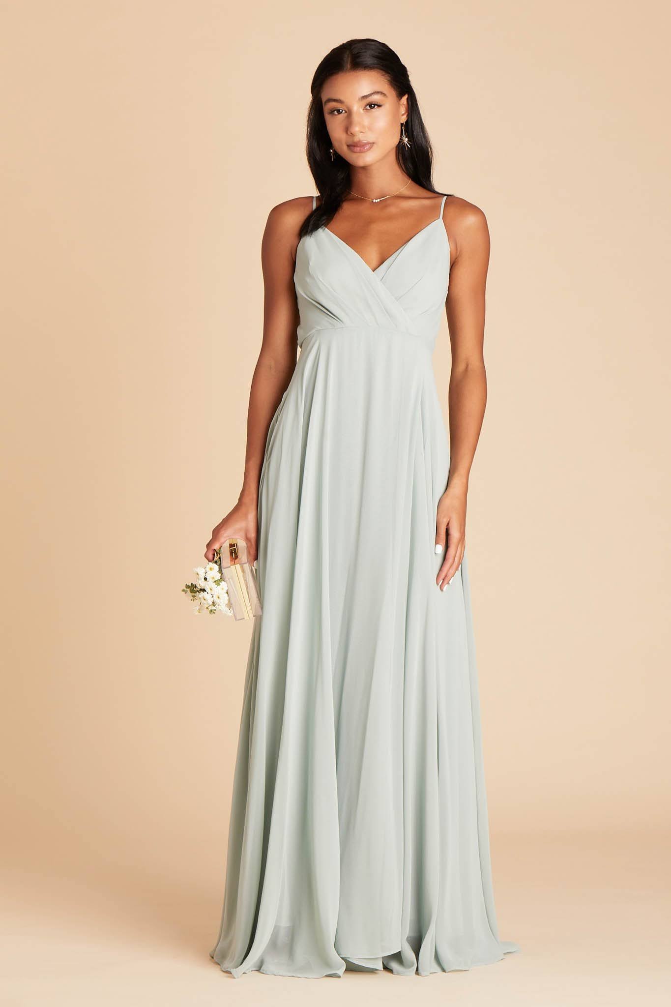 Birdy Grey Kaia Chiffon Bridesmaid Dress in Sage M / Sage