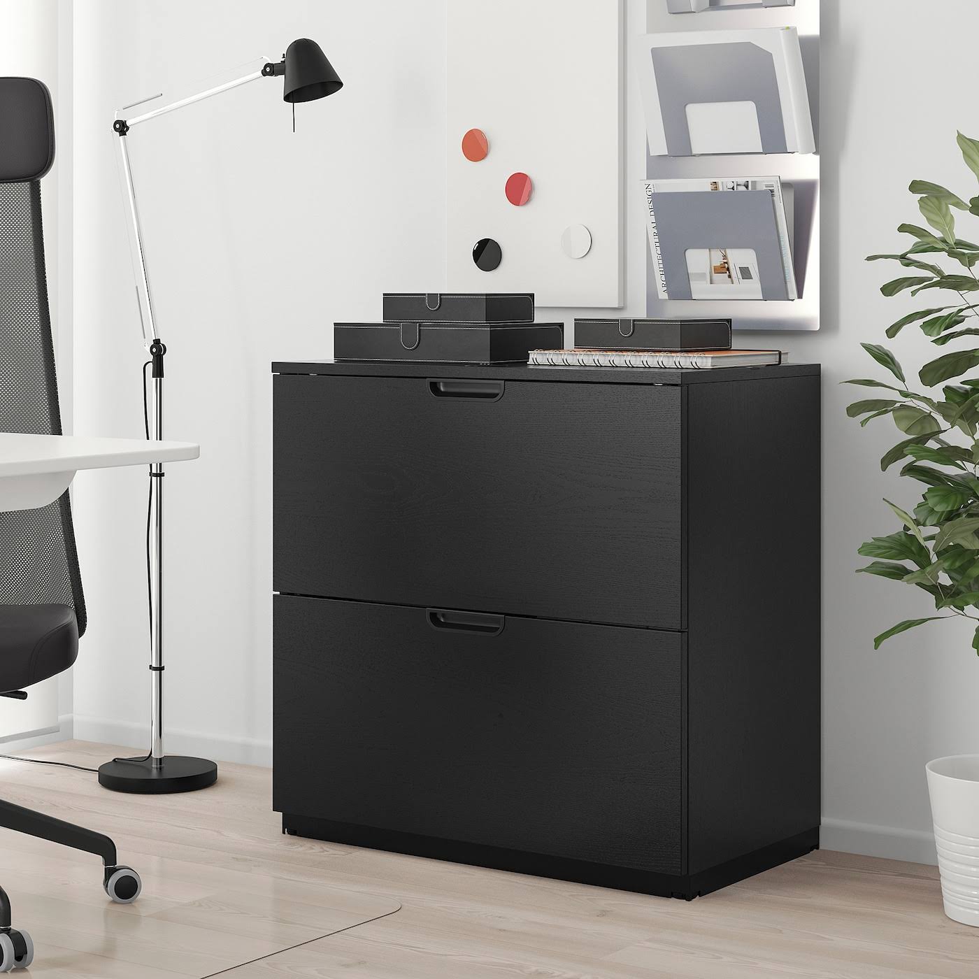 IKEA - Galant Drawer unit/drop File Storage, Black Stained Ash Veneer, 31 1/2x31 1/2