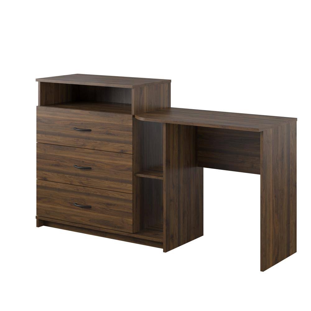 Ameriwood Home Somerset 3 in 1 Media Dresser and Desk Combo, Walnut