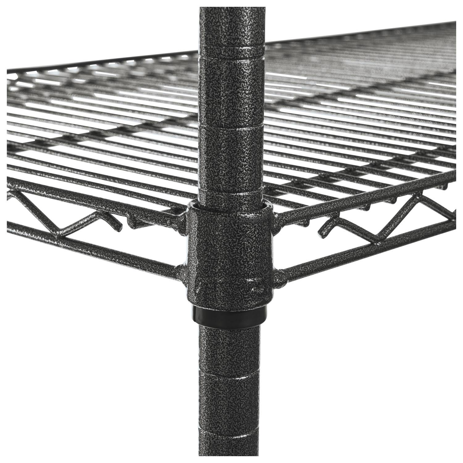 Alera 4-Shelf Wire Shelving Unit with Casters - Black Anthracite