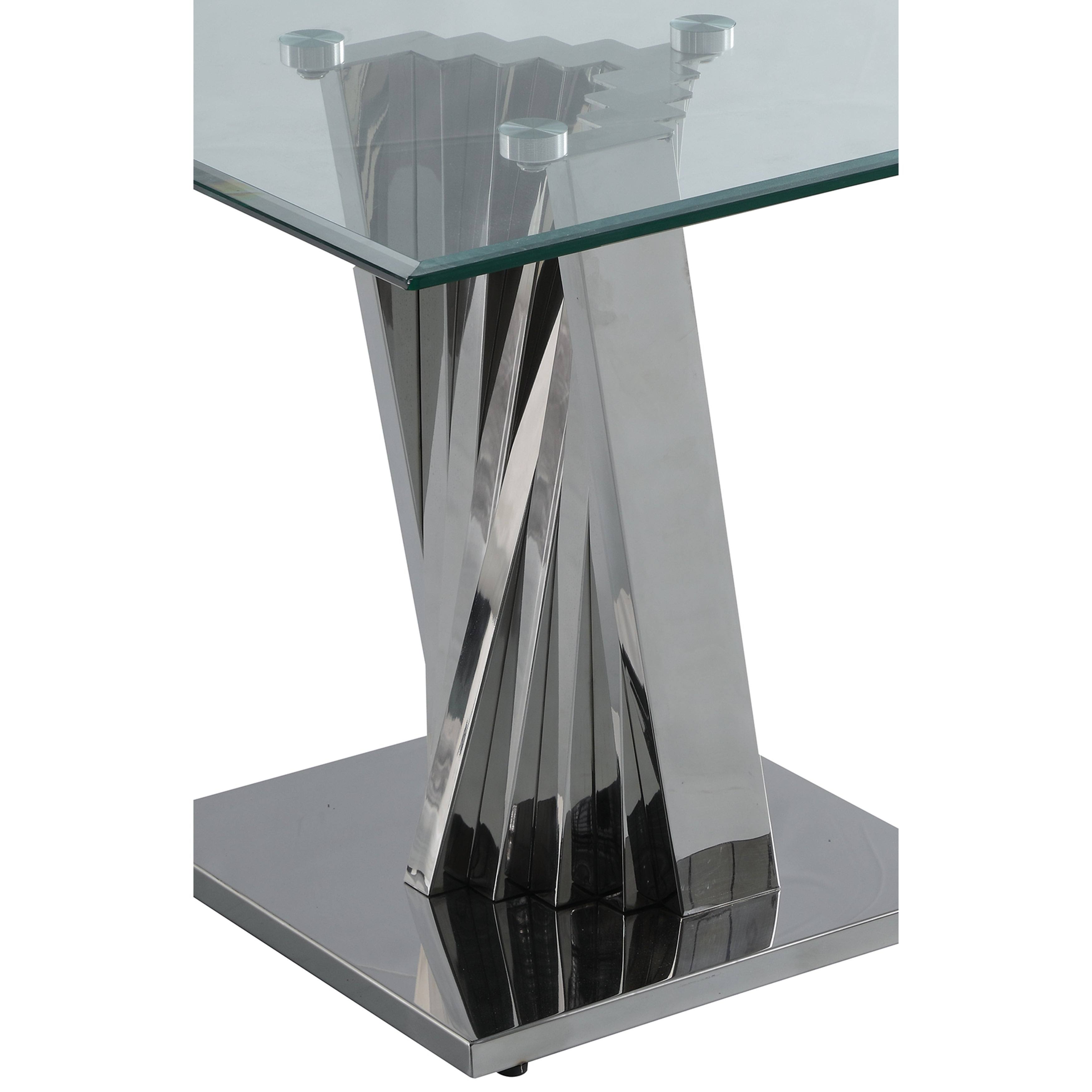 Best Quality Furniture Glass End Table with Stainless Steel Base