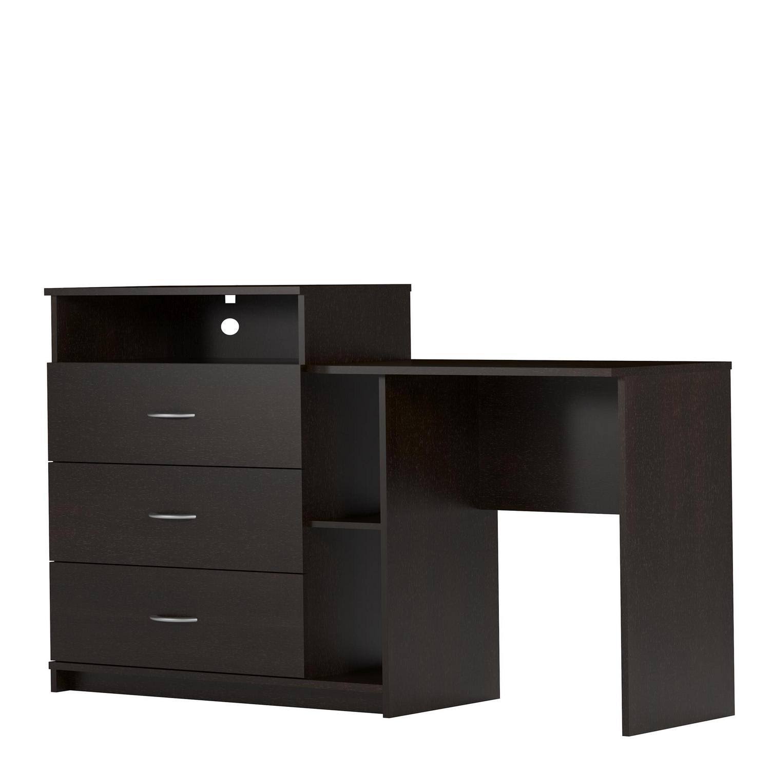 Ameriwood Home Somerset 3 in 1 Media Dresser and Desk Combo, Walnut
