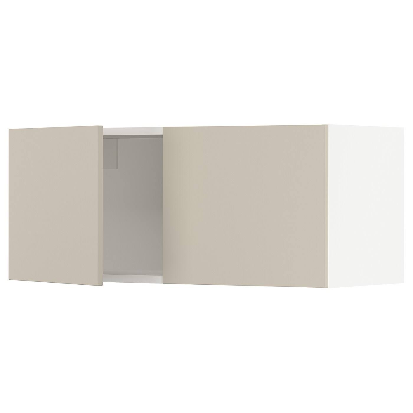 IKEA - SEKTION Wall Cabinet with 2 Doors, white/Havstorp Beige, 36x15x15 39421189