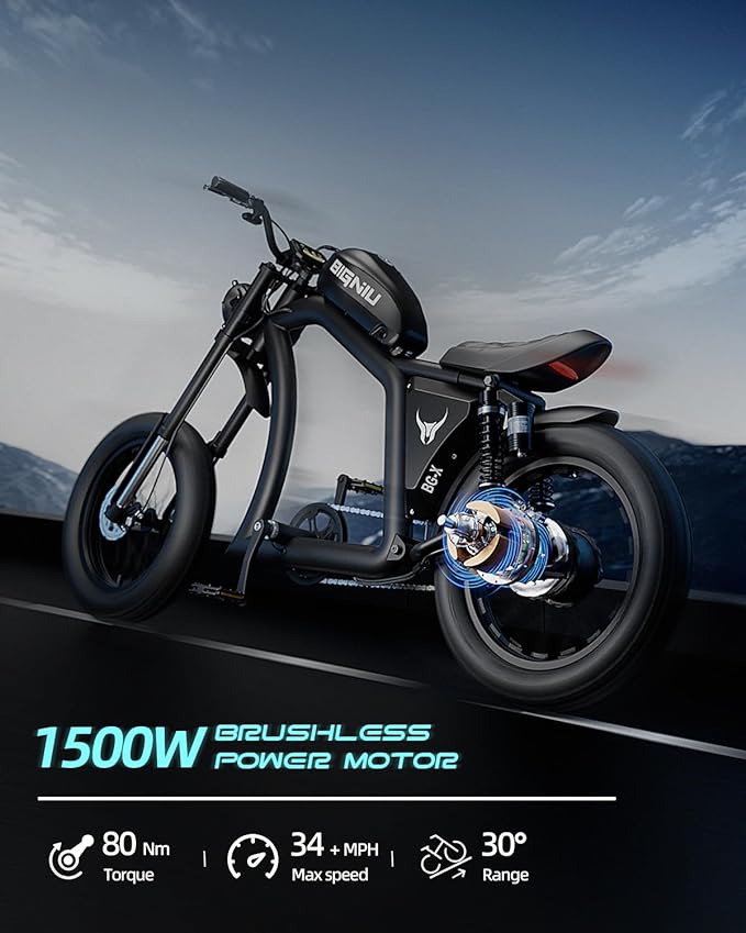 BG-X Electric Bike for Adults 1500W Brushless Motor with 48V/31.5Ah Battery, 34+ MPH Up to 40 Miles Range 20