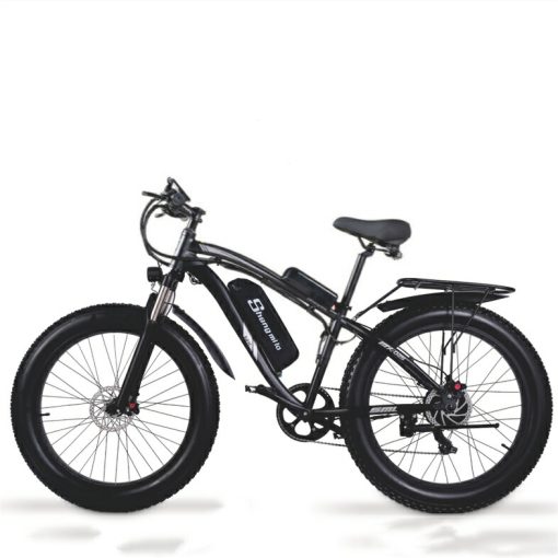 Shengmilo 48V MX02S Electric Bike, Adult Brushless Controller Electric Mountain Bike, 95N∙M Torque, 7 Speed, Double Hydraulic Brake, 26*4.0 Fat Tire Electric Bike (MX02S-Black)