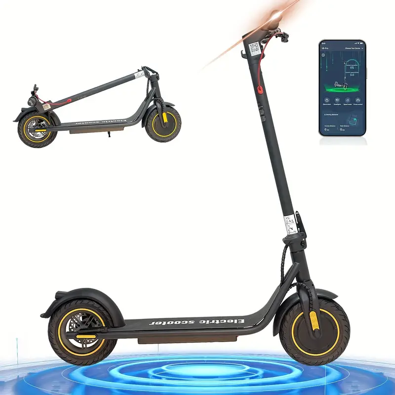 Electric Scooter For Young Adults, 21 Miles Range & 19 MPH, 500W Motor, 25.4cm Inner-Support Tires, Dual Braking System And Cruise Control, With Turn Signals, Foldable Electric Scooter For Teens