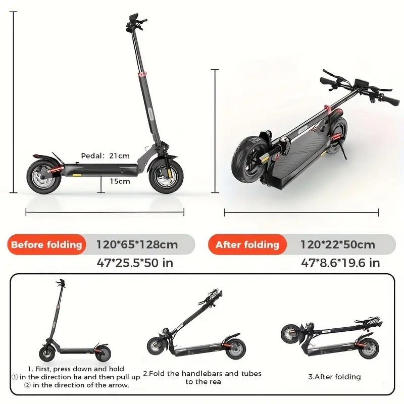 IScooter IX4 15Ah Powerful Battery Scooter, 25.4cm Anti-skid Off-road Vacuum Tire, 45km Range Electric Scooters