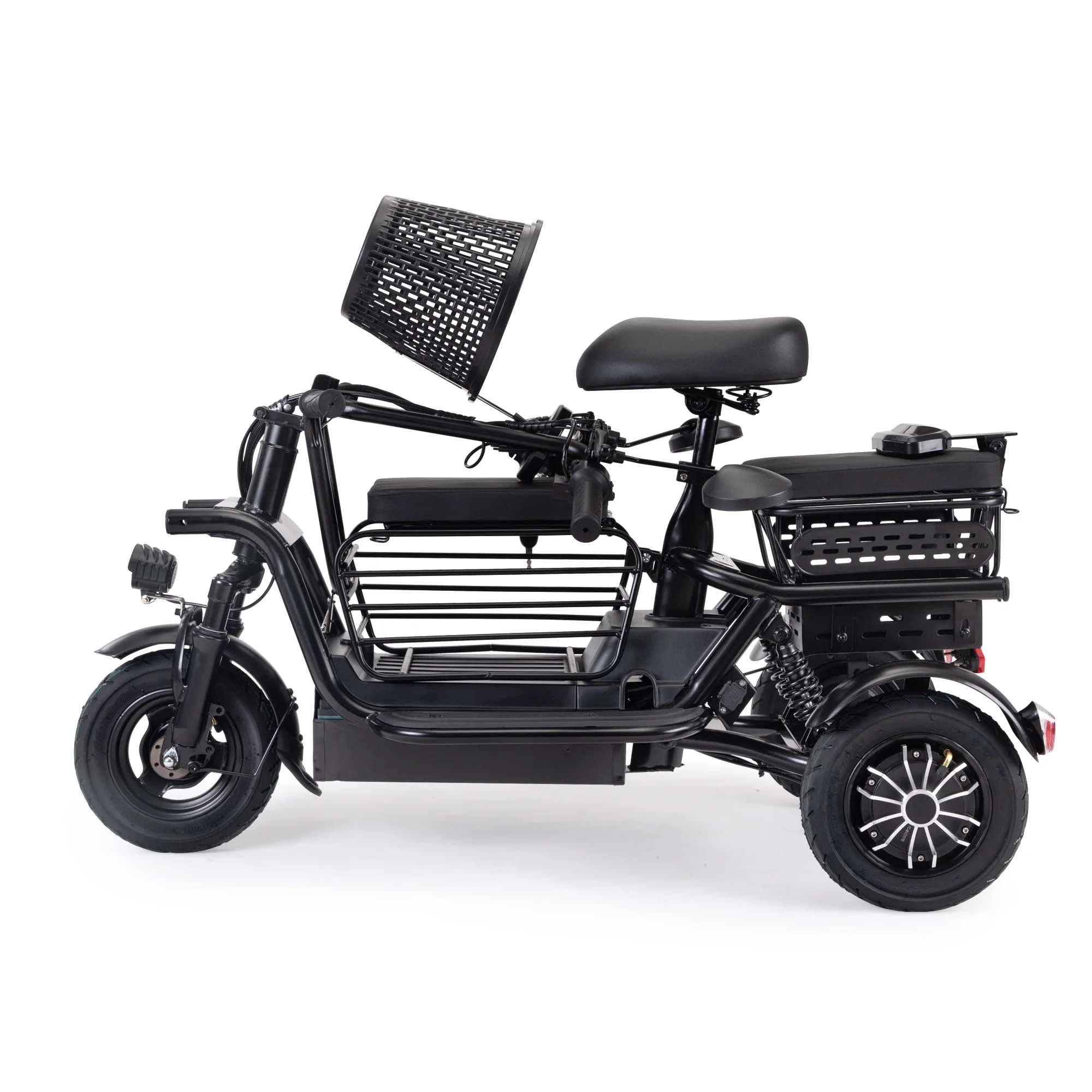 JAXPETY Folding Electric Tricycle, 3 Wheel Motorized Bicycle with 48V 400W Lithium Battery, for Men/Women/Kids, Perfect Spring Gift for Family, Black