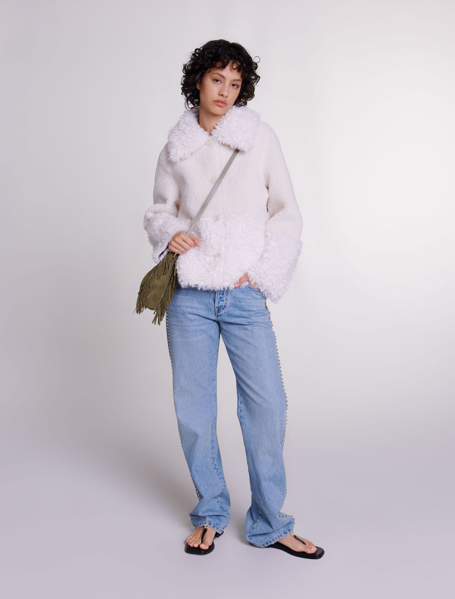 Short fake fur coat
