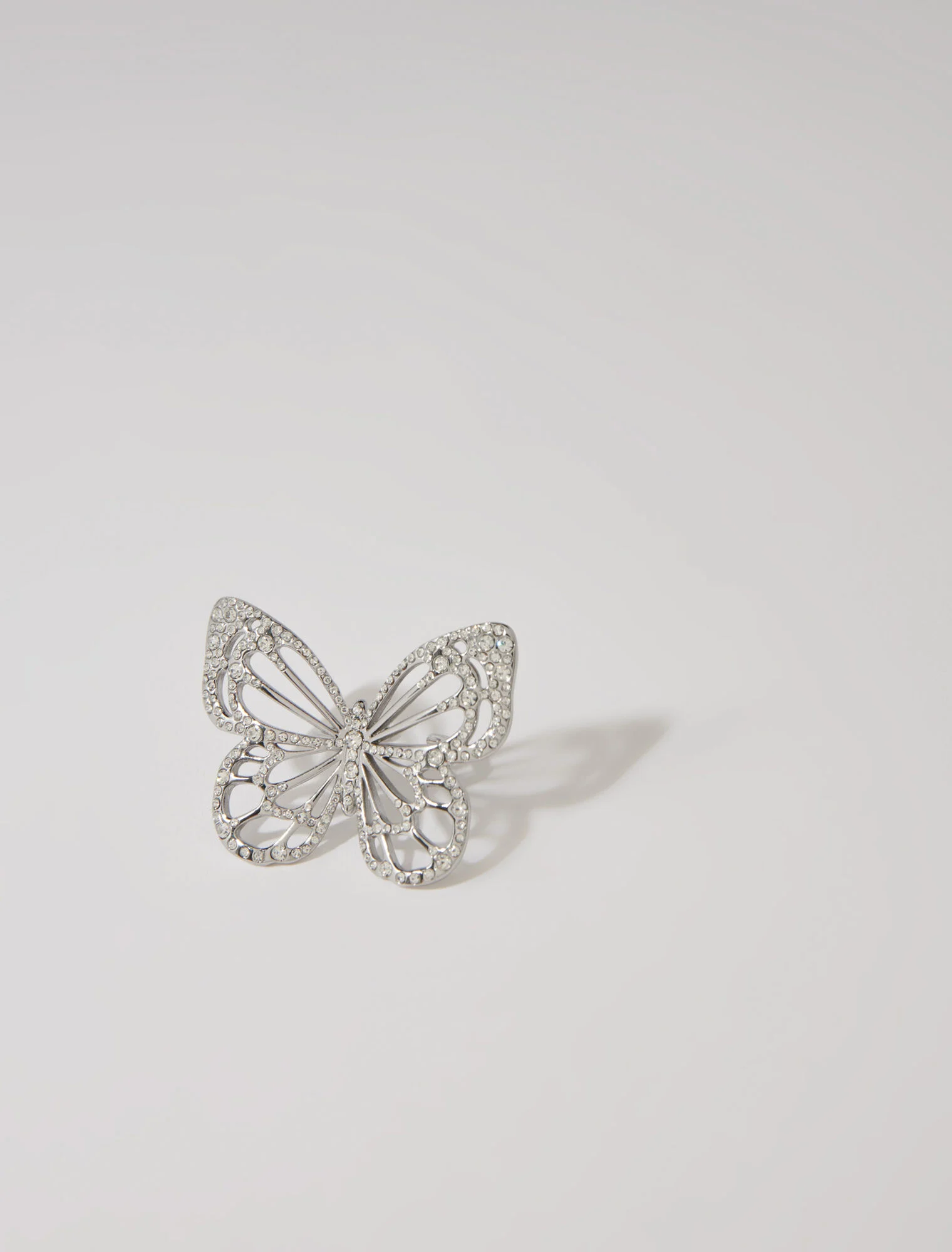 Rhinestone butterfly ring