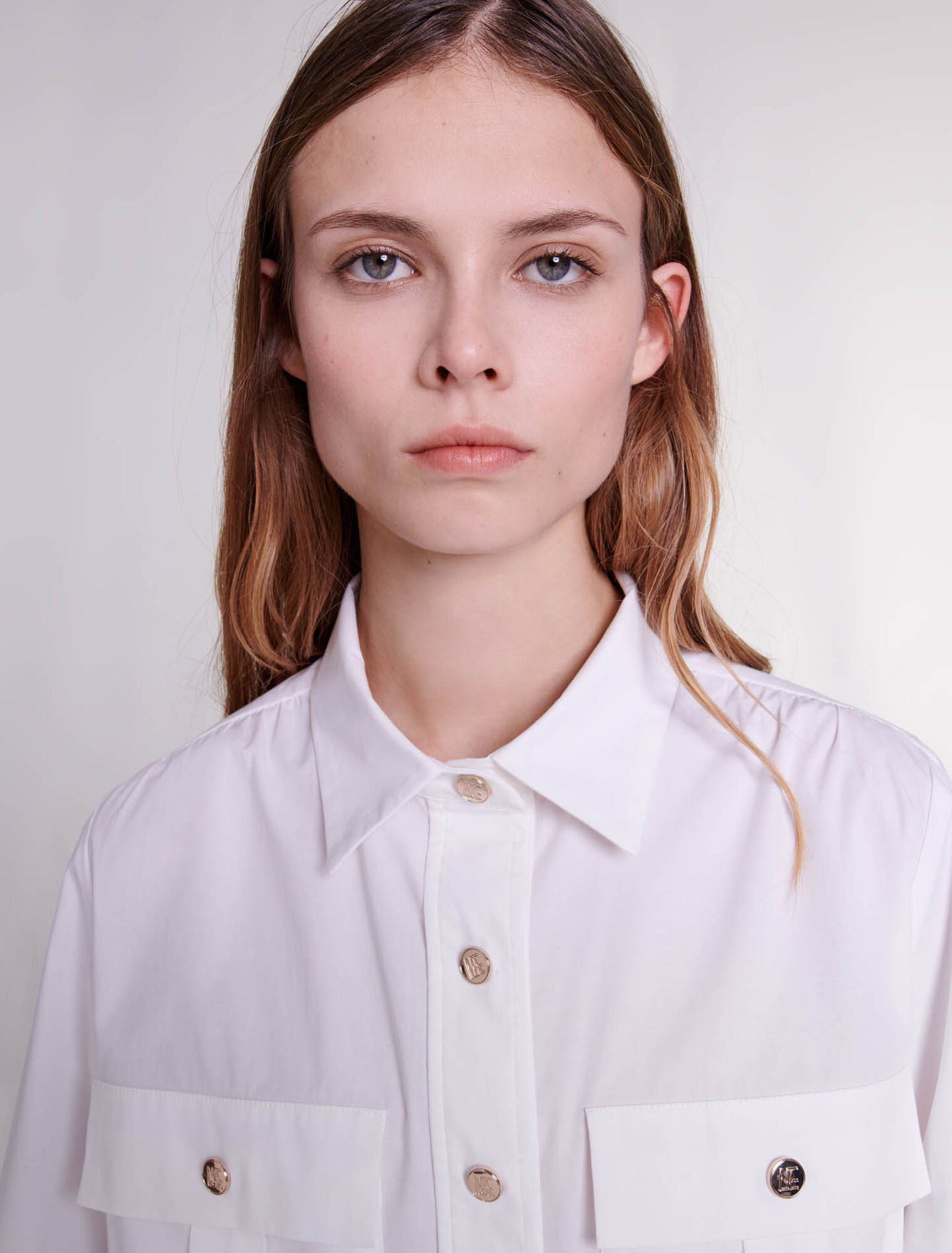 Cropped cotton shirt