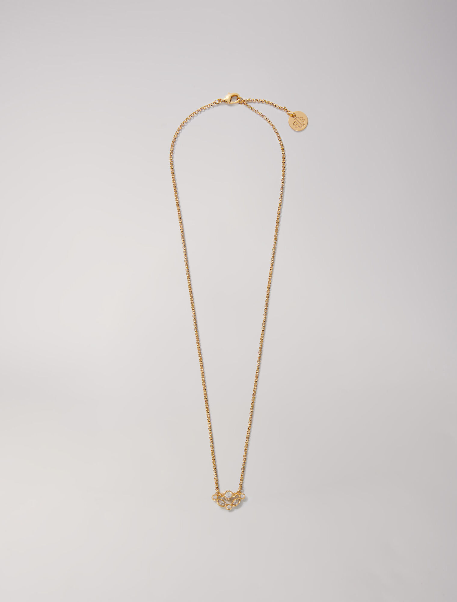 Gold-tone necklace with rhinestones