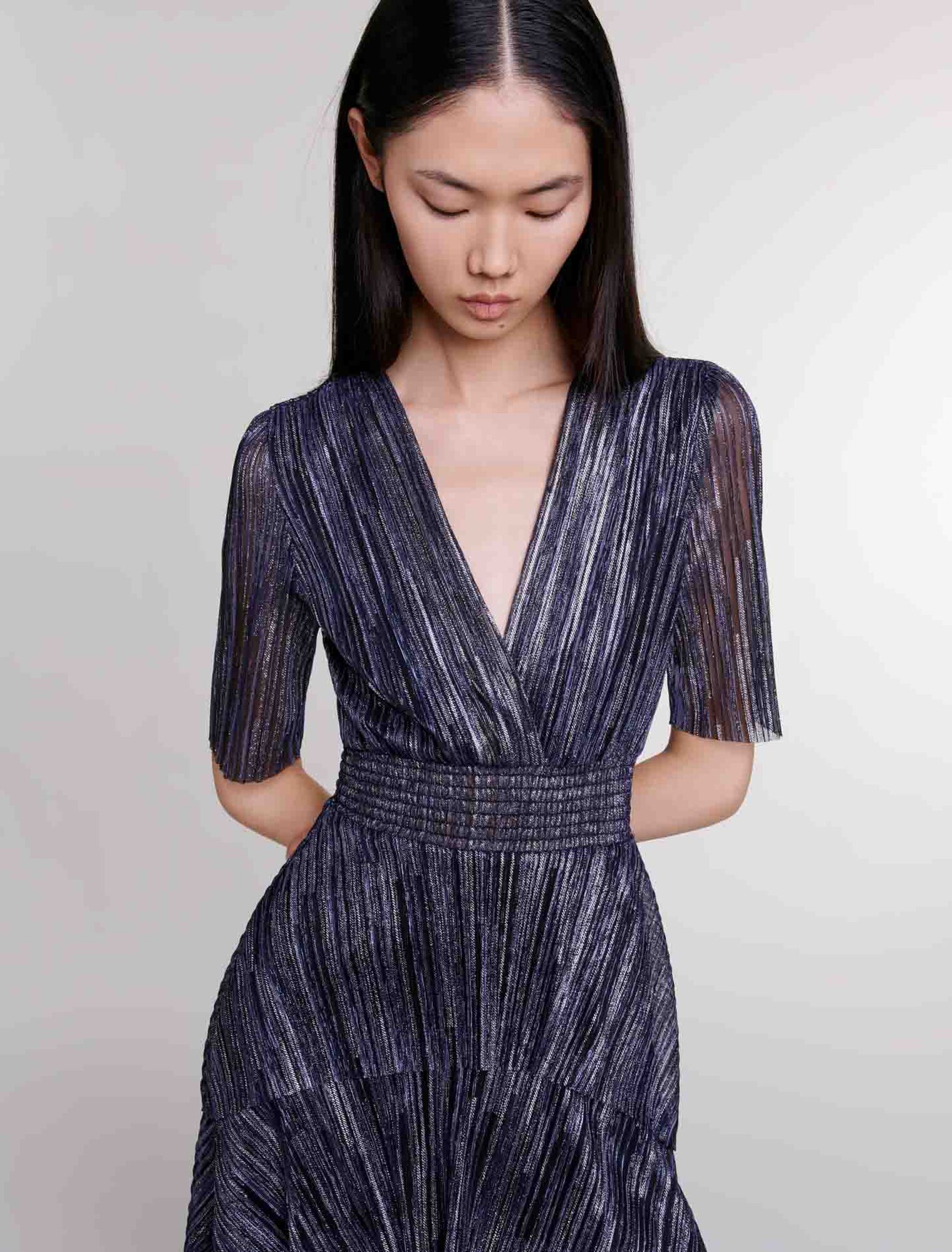 Full lamé dress with ruffles