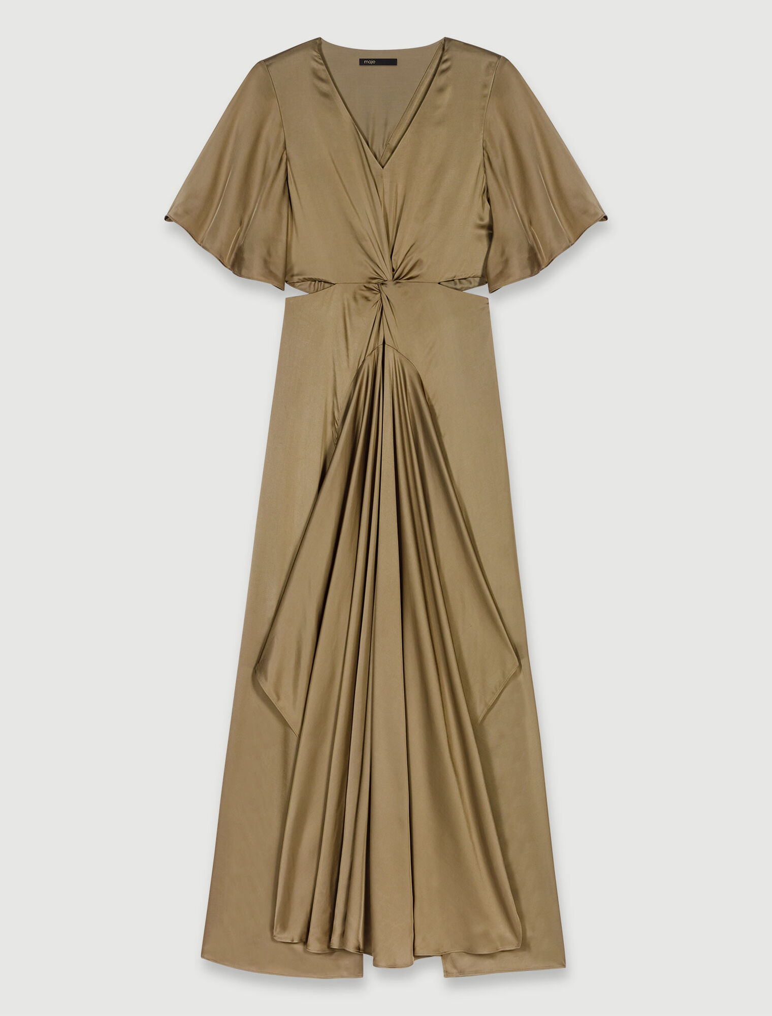 Openwork satin-effect maxi dress